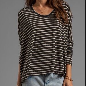 Free People Beach Oversized Striped Dolman Sleeve Tunic Top